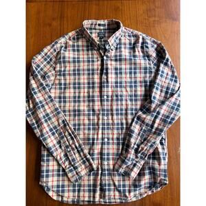 J.Crew Men's Flex Washed Slim Fit Plaid Long Sleeve Button Down Shirt - Size XL